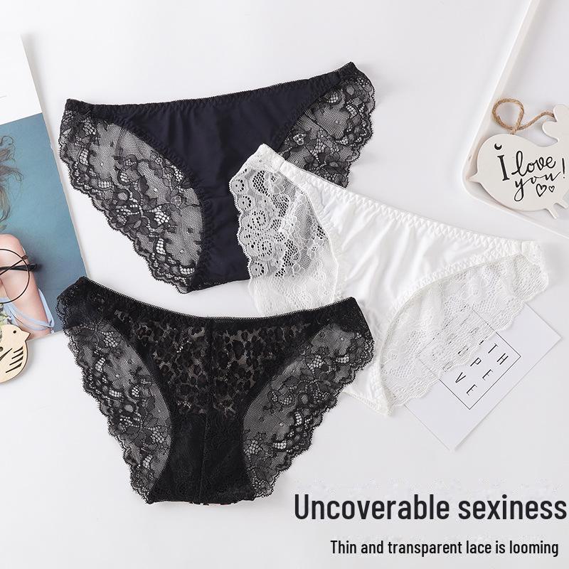 Nahtlose Damen-Unterwäsche aus Spitze mit Leopardenmuster und niedriger Taille – große Größe, japanischer Stil, dünner Baumwoll-Schritt