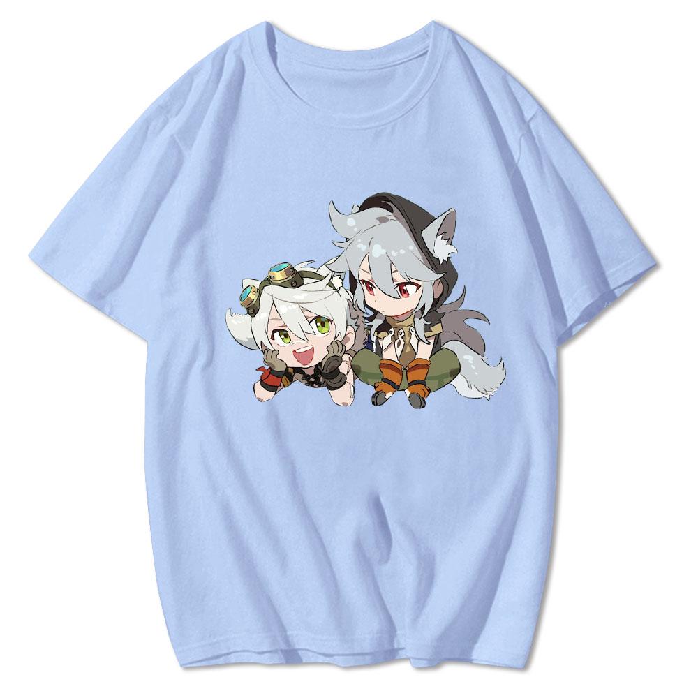 

Футболка Bennett and Razor Genshin Impact большого размера с коротким рукавом и принтом из мультфильмов, летние топы, 100% хлопок, новое поступление, женские футболки, свободные XXL