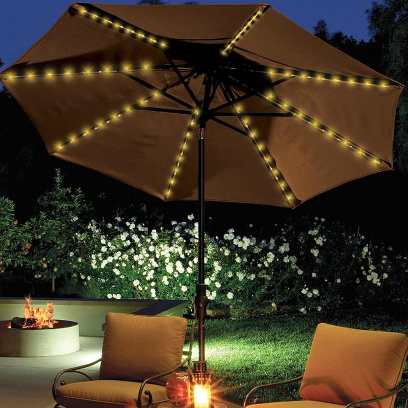 104 LED Solarbetriebene Terrassen Sonnenschirm Lichter Außen Garten Sonnenschirm Lichterkette IP65 Wasserdicht Solar Camping Zeltlampe Licht