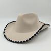 2023 New Wrapped Western Cowboy Hat Men's and Women's Jazz Cowboy Hat with Leather Wide Brim Church Panama Fedora Hat