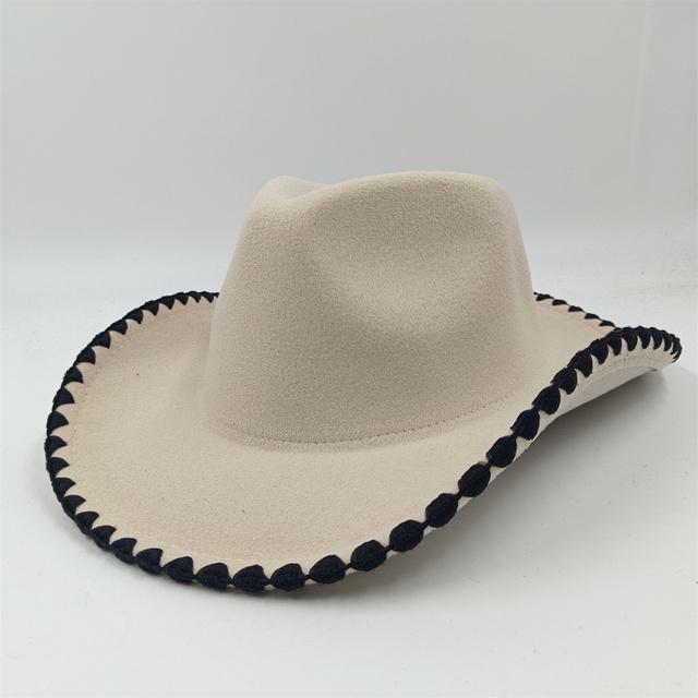 2023 New Wrapped Western Cowboy Hat Men's and Women's Jazz Cowboy Hat with Leather Wide Brim Church Panama Fedora Hat
