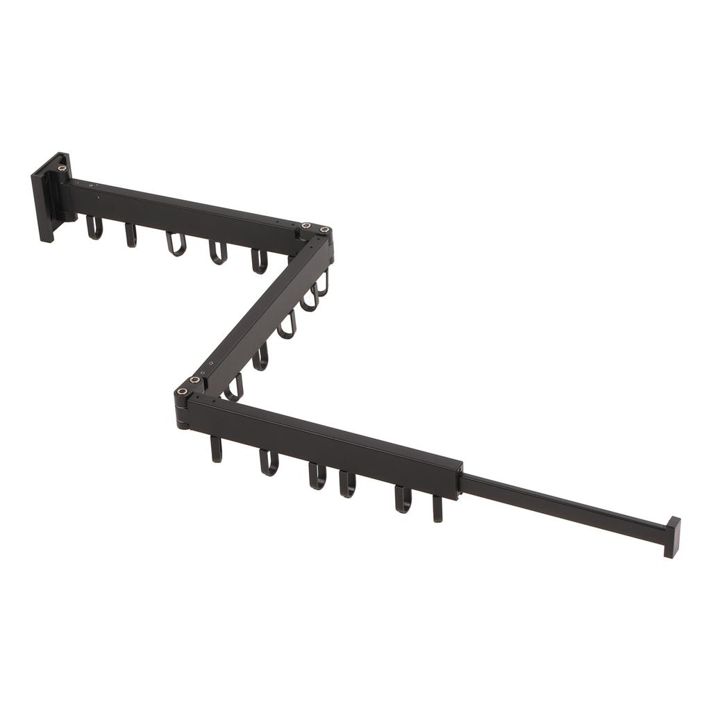 Kleiderbügelständer zur Wandmontage, lochfrei, einziehbar, aus Aluminium, Wäscheständer für den Innenbereich