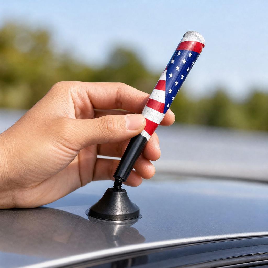 Flag Print Car Antenna Mast, Decorative Radio Antenna Accessory for Vehicle
