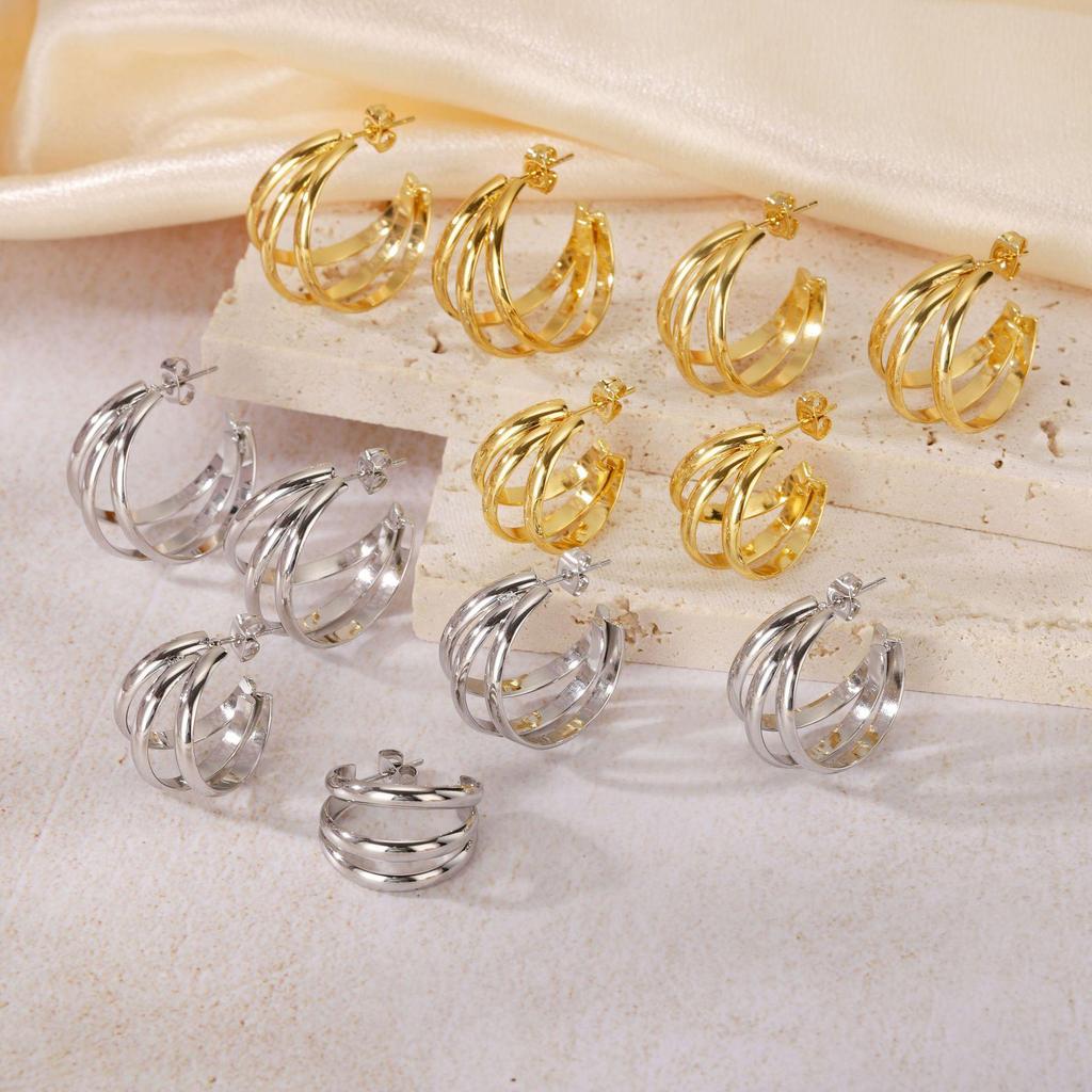Women's 2025 Titanium Steel Irregular Earrings - New Light Luxury Design