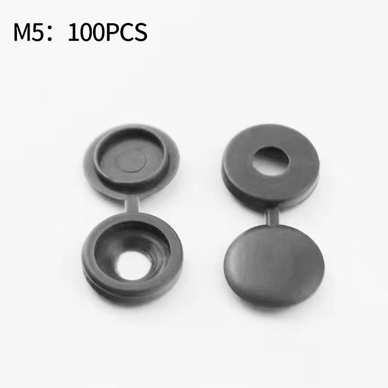 100Pcs Hinged Plastic Screw Cap Cover Nuts Fold Snap Protective Cap Button Screw Wood Furniture Decorative Nuts Bolts Hardware