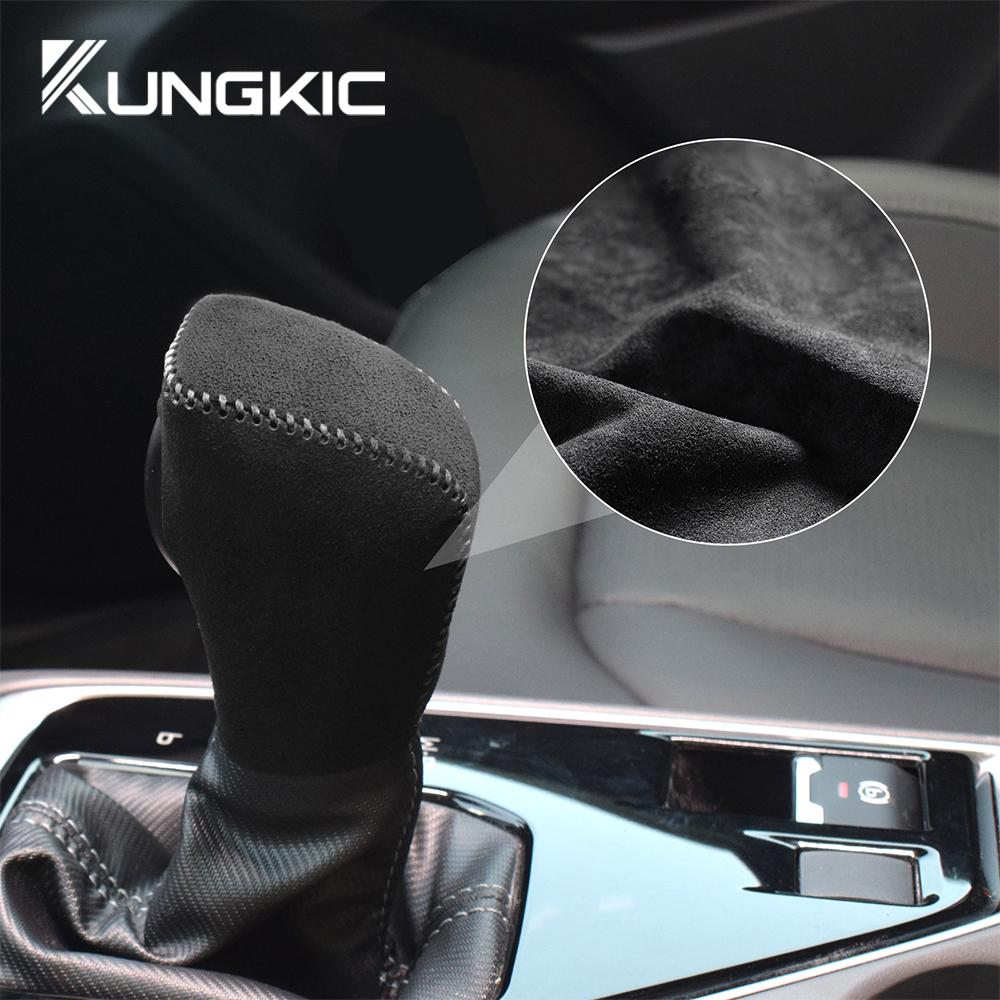 Top Suede For Subaru Crosstrek 2025 For Impreza 2025 Manual Shifter Knob Cover Hand-stitched Leather Gear Handbrake Accessories
