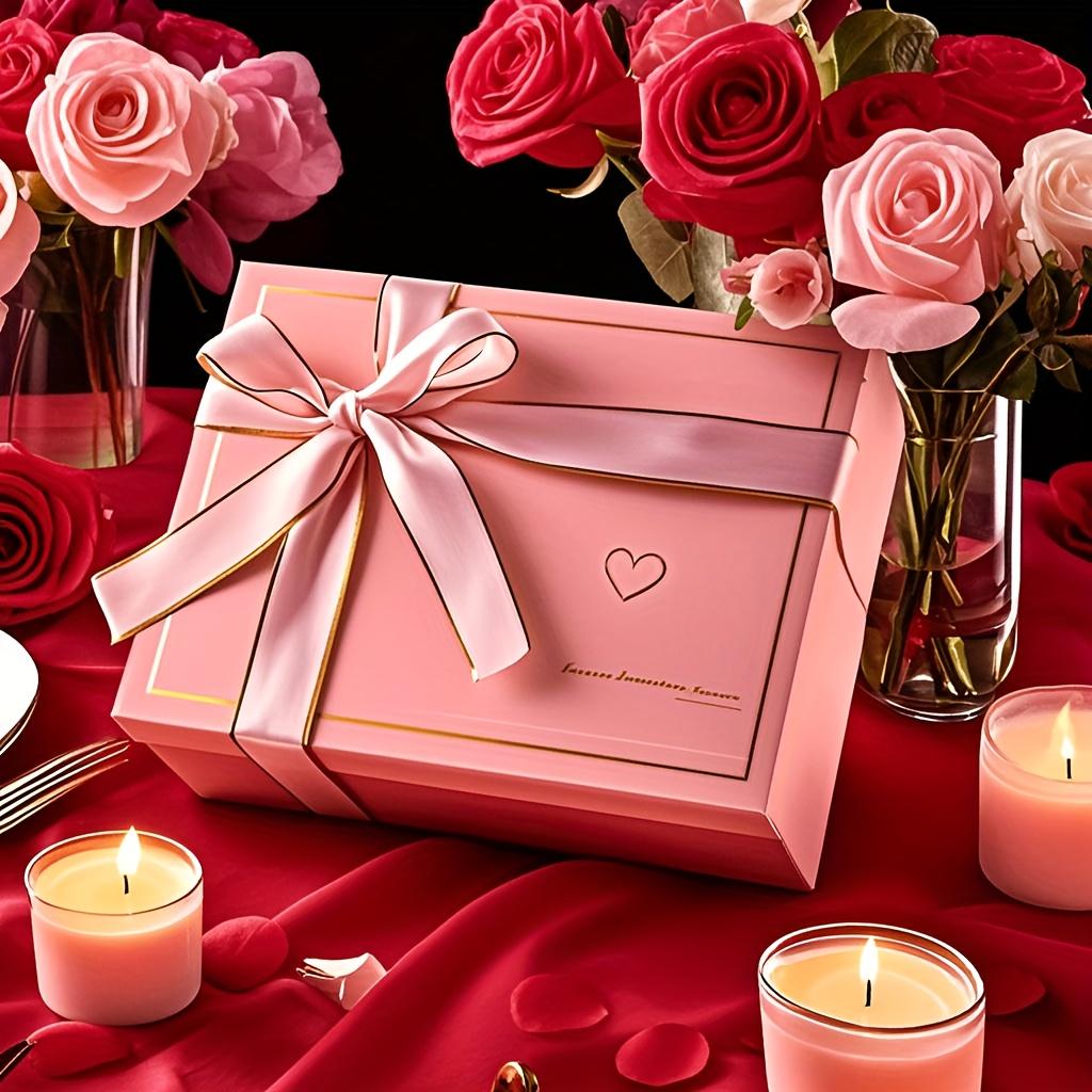 1pc Gift Box with Ribbon, Wedding Bridesmaid Groomsman Proposal Box, Rectangle Present Box with Lids for Jewelry, Birthday, Holiday, Mother's Day