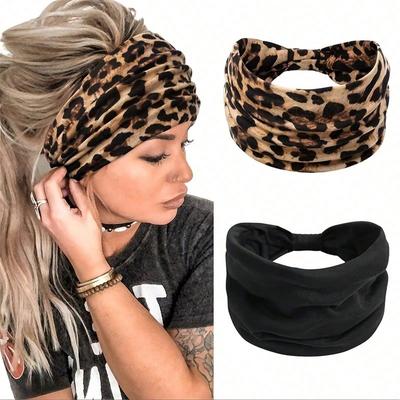 1 stuks Modieuze Dames Antislip Geknoopte Hoofdbanden, Boheemse Stijl Dames Zacht Comfortabele Effen Kleur Hoofdbanden Voor Yoga, Hardlopen, Sport