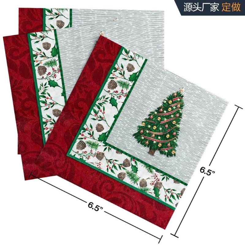20pcs/Pac 33*33cm 2-Ply Disposable Party Napkin Christmas Pattern