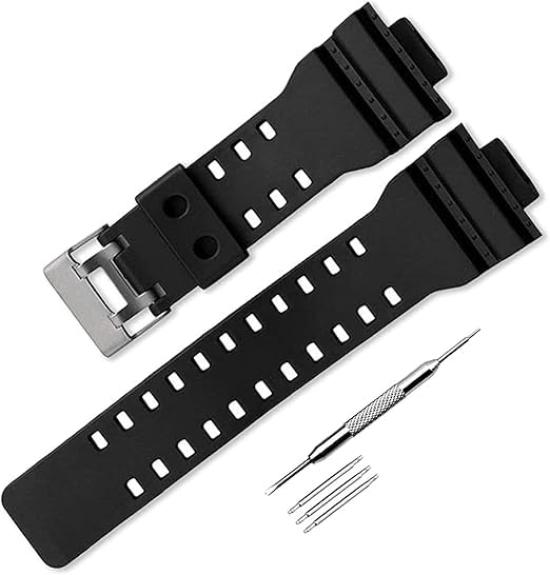 

Watch Strap Replacement with Spring Bars for Custom Universal 16mm Lug Sports Strap [smine] G-SHOCK G-Shock G-8900, GA-110, GA-200, Parts, Urethane, чорний