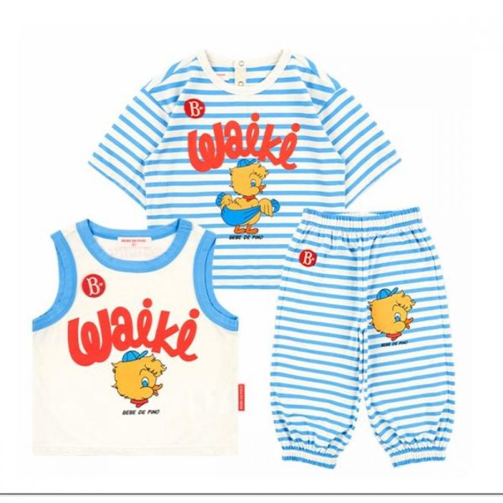 Bebe De Pino Waikiki Stripe Lounge Set Bp51os301 sky blue/90