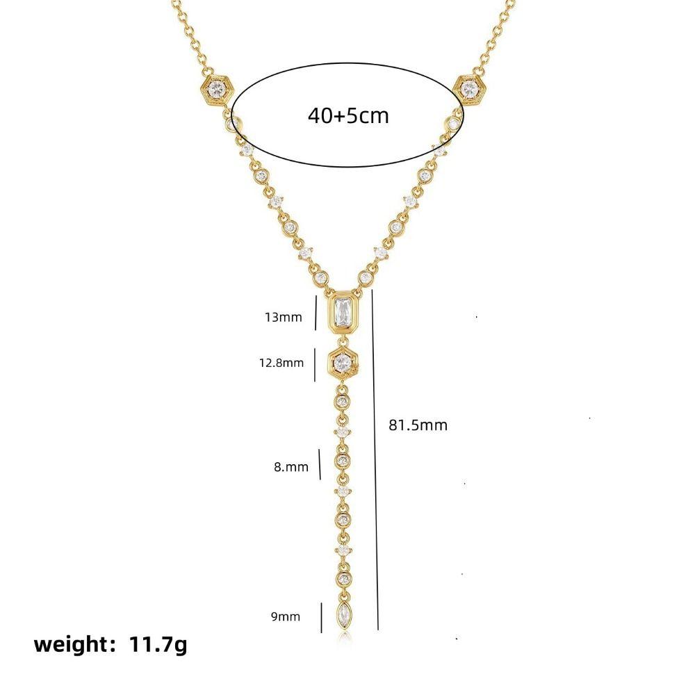 Oval Round Pendant Necklace Minimalist Clavicle Necklace Fashion Zirconia Necklace