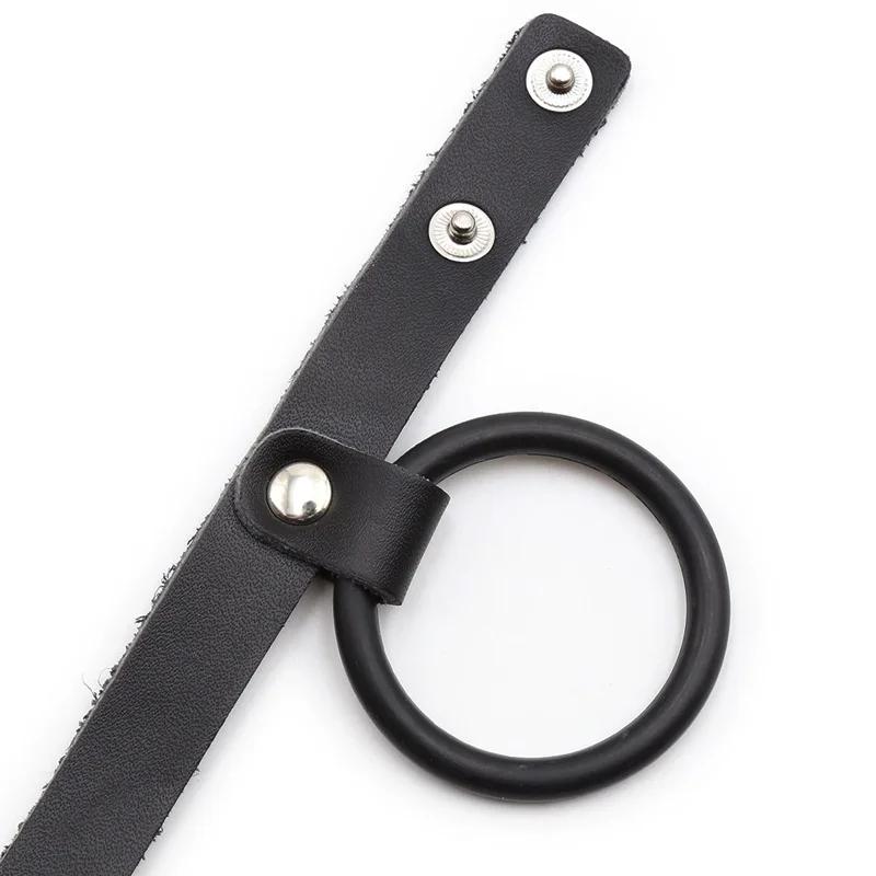 Ritardo Eiaculazione Maschile SM Pelle Manicotto Pene Anello Pene Giocattoli Sessuali Flirt per Coppia
