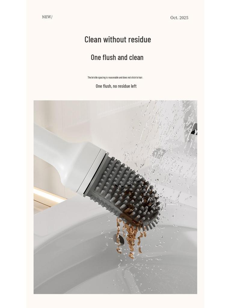 2025 Long-Handled Silicone Toilet Brush for Effective Bathroom Cleaning