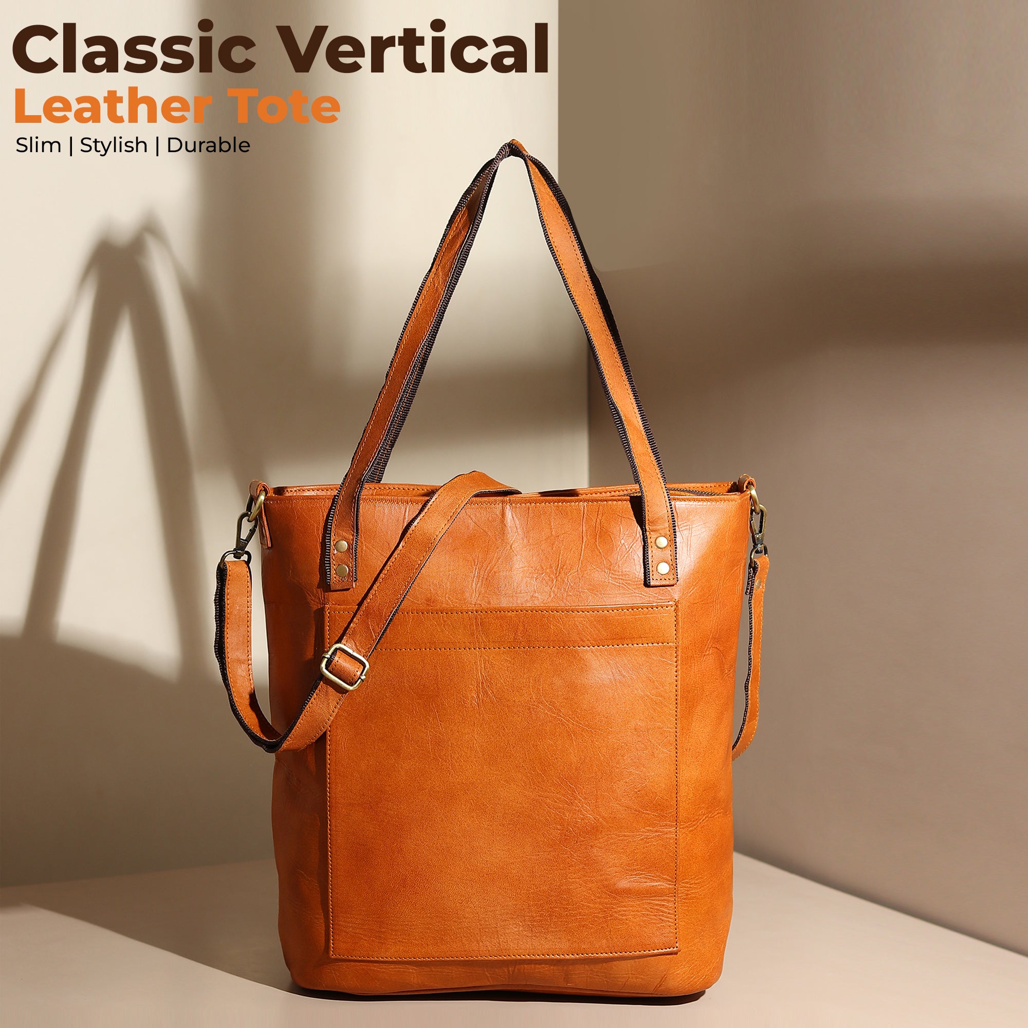 

MaheTri Classic Vertical Leather Tote For Women, Designed for Everyday Use One-Size коричневый
