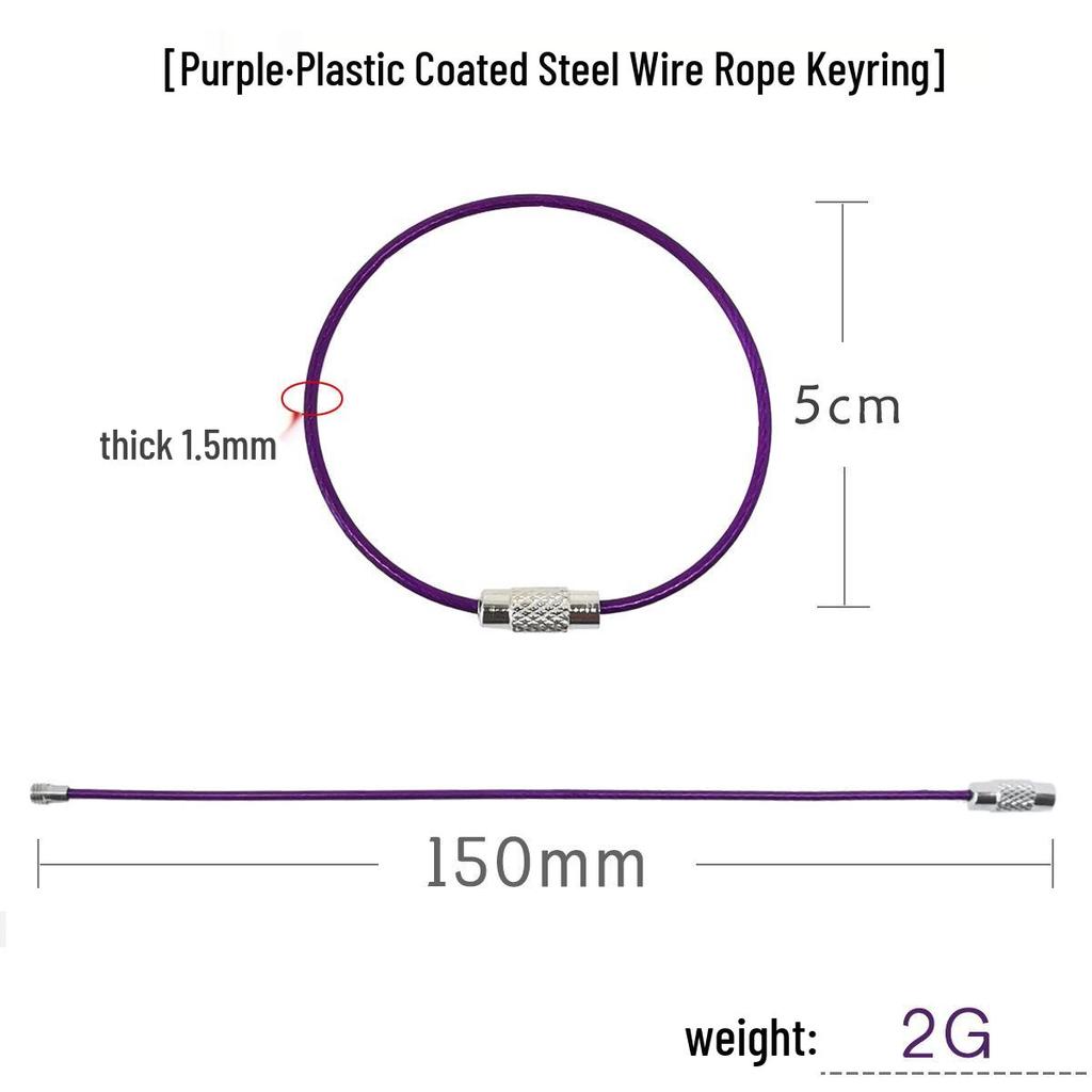 Rainbow Coated Steel Wire Keyring: Multi-Purpose Stainless Steel Snap Hook
