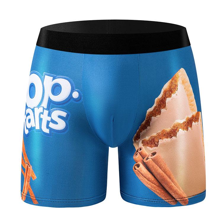 Men's European & American Size 3D Print Long Boxer Briefs