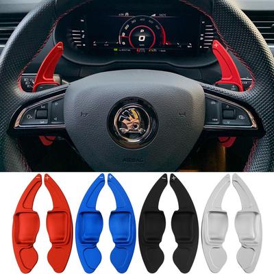 Car Paddle For Skoda Octavia VRS MK3 Fabia RS Superb Scout 2013- Steering Wheel Extender Shifters Gear Paddles DSG Stickers