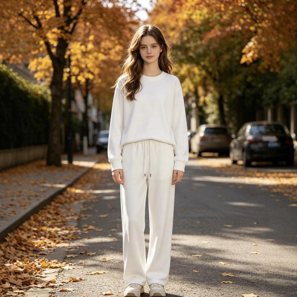 Unisex 300g Cotton Loose Hoodie & Straight-Leg Pants Set for Spring/Autumn
