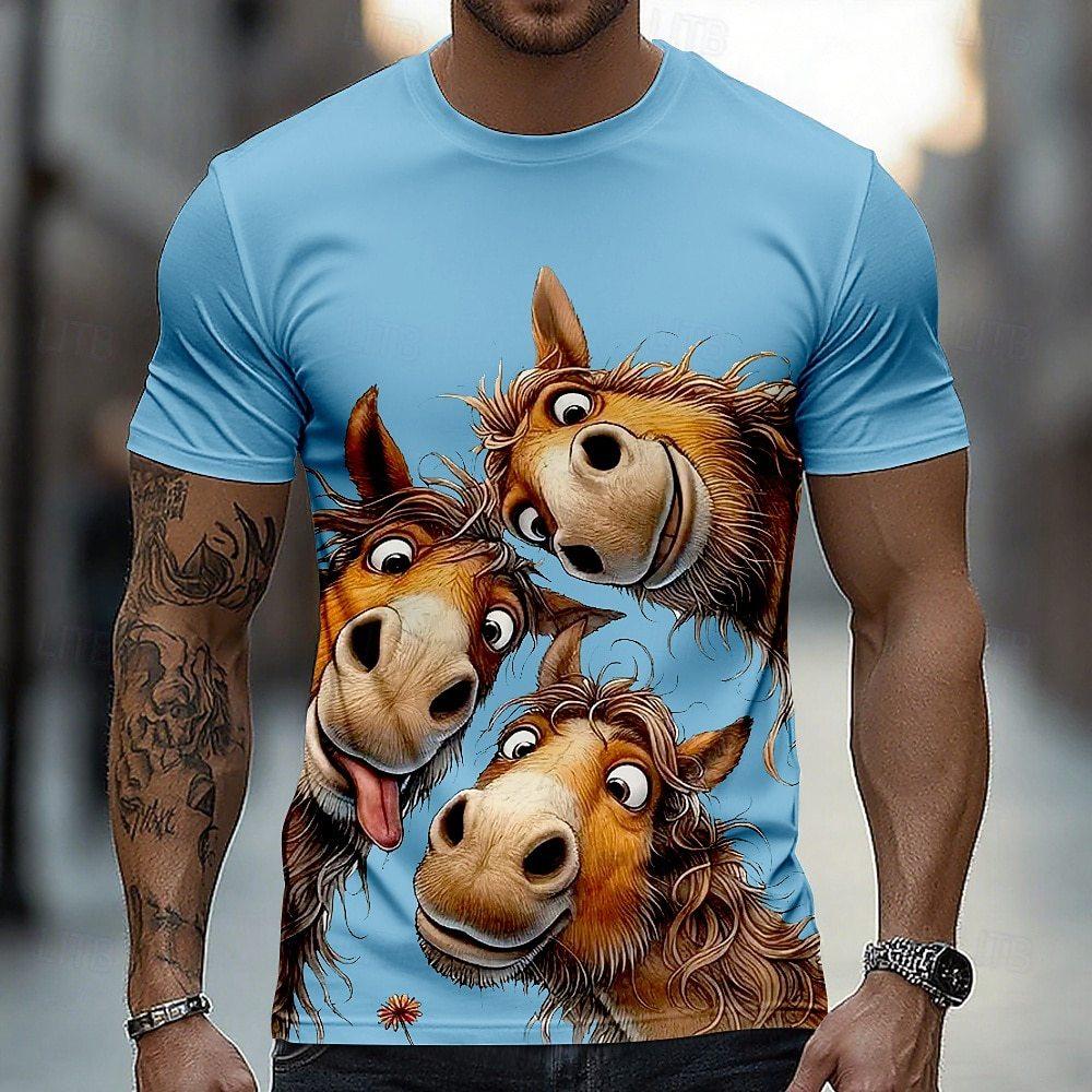 3D Digital Printing Men's Casual Round-neck Short-sleeved T-shirt