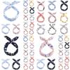 Trendy Floral Rabbit Ears Knotted Wire Hair Bands With Adjustable Fit And Metal Wire Scarf For Women