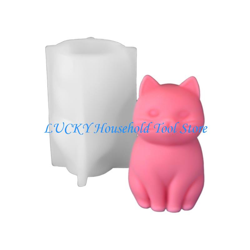 J0MC Cats Shaped Molds for Candle Soap Office Desk Decorations, Cats Shaped Silicones Molds