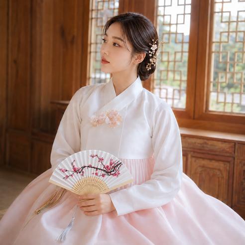 Korean Traditional Bamboo Folding Hand Fan Set