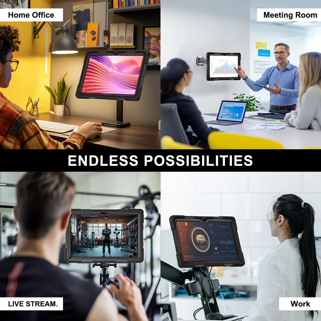 For Lenovo Tab 10.1 (2025) TB311XU/Zhaoyang K10C Case Kickstand PC+Silicone Tablet Cover