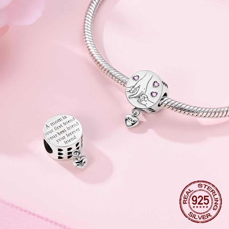 Hand In Hand Bead Charms Copper Love Dangle Pendant Fit Bangle Bracelet Necklace Diy Jewelry