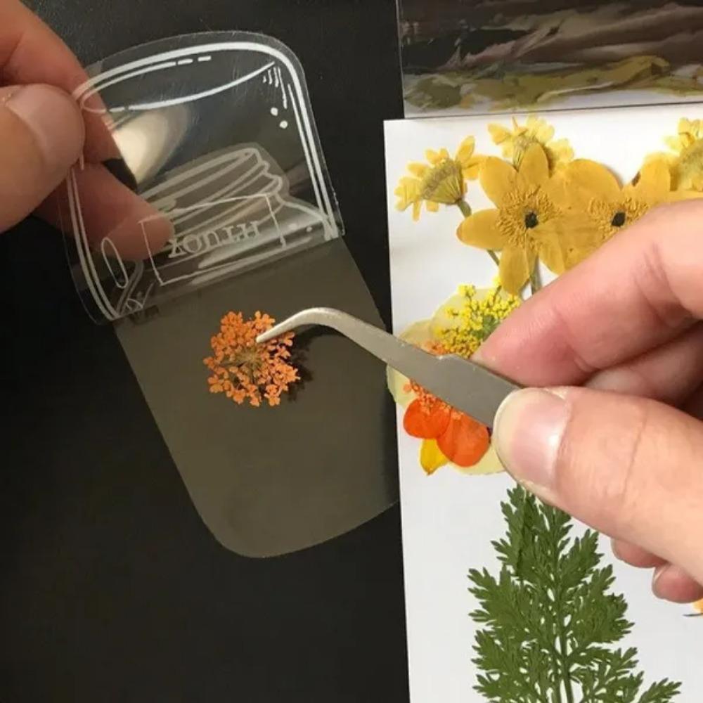Transparent Glassware Bottle Shape/Flowers Stickers Decorative Decals Paper Scrapbooking Embellishment Supplies Bookmark  DIY Art Craft