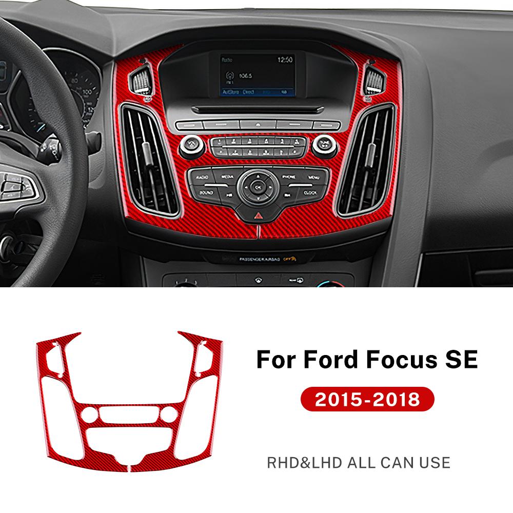

Real Soft Carbon Fiber Sticker For Ford Focus SE RS ST Ecoboost 2015 2016 2017 2018 LHD RHD Car Center Console Panel Accessories