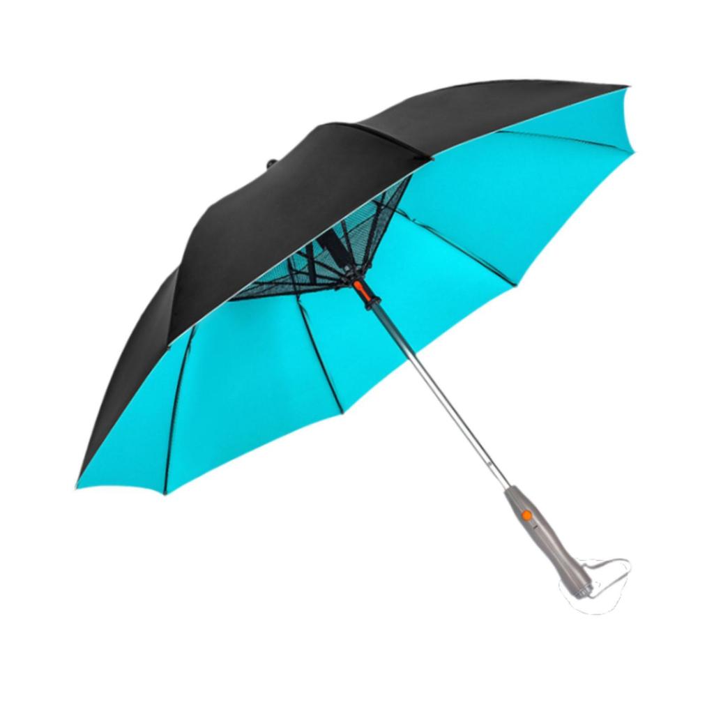 Fan Integrated Umbrella for Sun Protection Outdoor Activities Portable Cooling UV Shade Windproof Travel Accessory