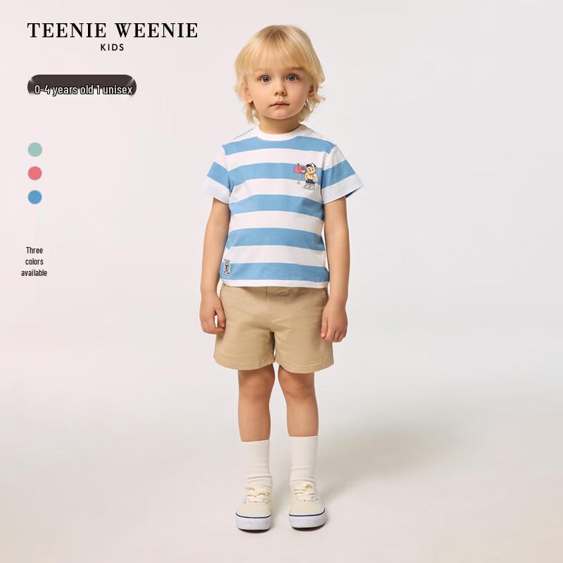 

Teenie Weenie Детская полосатая футболка с круглым вырезом и коротким рукавом 110