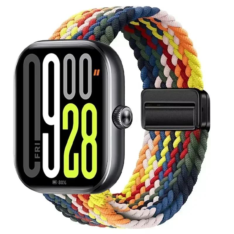 Magnetic Loop for Xiaomi Redmi Watch 4 5 Strap Adjustable Braided Sport Nylon Replacement bracelet for Miband 8 pro/9 pro band