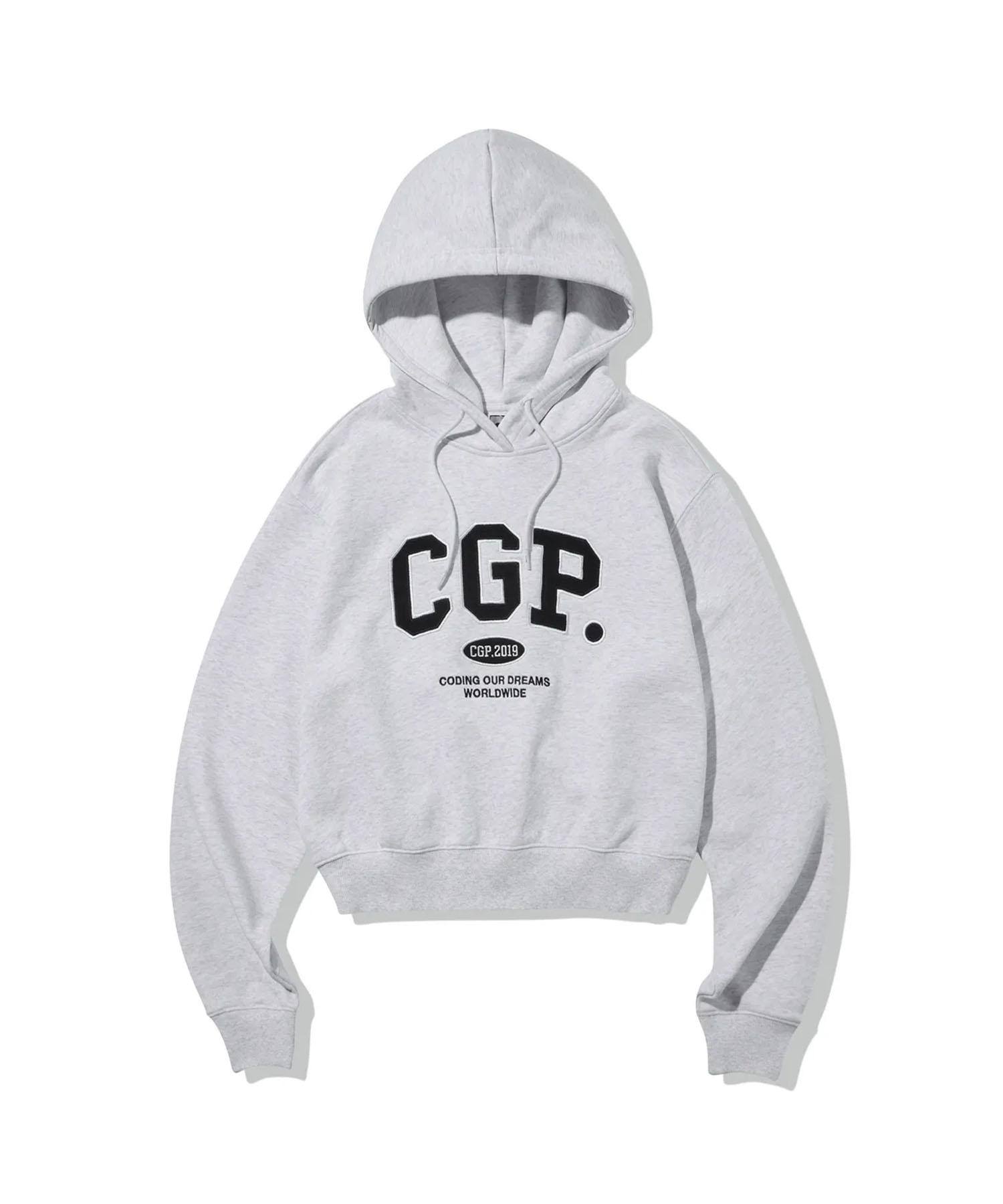 Code Graphy (Women) Cgp Arch Logo Crop Hoodie_Light Gray Melange Gray/S