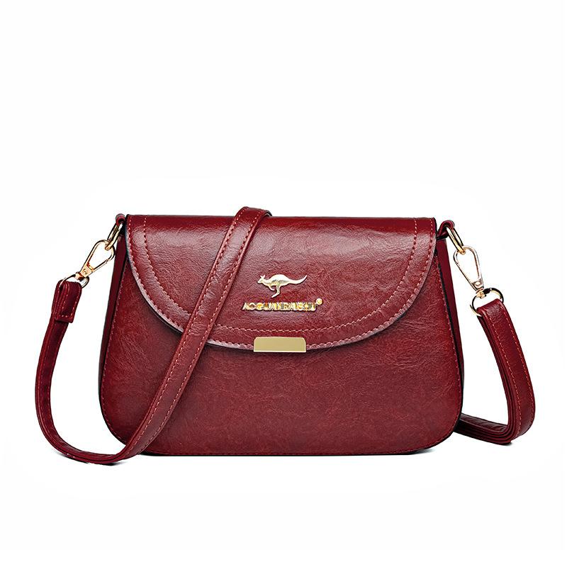 Textured mother bag women's new retro flip shoulder bag simple and fashionable shoulder oblique span small bag