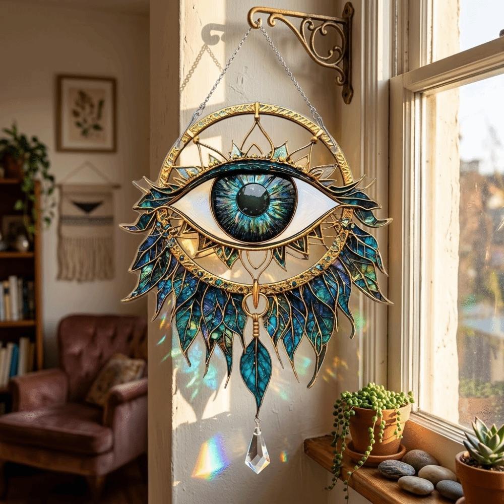 Eye Shape Evil Eye Decoration 2D Flat Hanging Pendant Wall Decoration Sun Catcher  Garden Decor