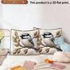 2pcs Rustic Chickadee Bird Throw Pillow Covers 18x18 Inch Farmhouse Square Cushion Cases for Sofa Bedroom Living Room Decor