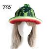 Fun Costume Accessory for Adults Watermelon Party Hat, Wide Brim Sun Visor Parties, Unisex Comfortable Hat Lightweight Elastic Headwear Summer
