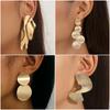 European Exaggerate Metal Statement Earrings for Women Round Star Square Irregular Geometry Long Earring Vintage Jewelry