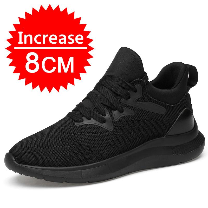 2024 Elevator Shoes Men Sneakers Invisible Inner 6/8CM Height Increasing Summer Taller Sports Shoes Breathable Mesh Lift Shoes