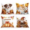 Autumn Thanksgiving Decor Pillowcase Printed Polyester 45x45cm Throw Pillowcover Decorative Sofa Cushion Pillowslip Home Decor