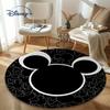 Disney Mickey Mouse Floral Round Area Mat Anti-Slip Ideal for Home Bedroom Indoor Home Mat Playful Room Item Mouse Decor