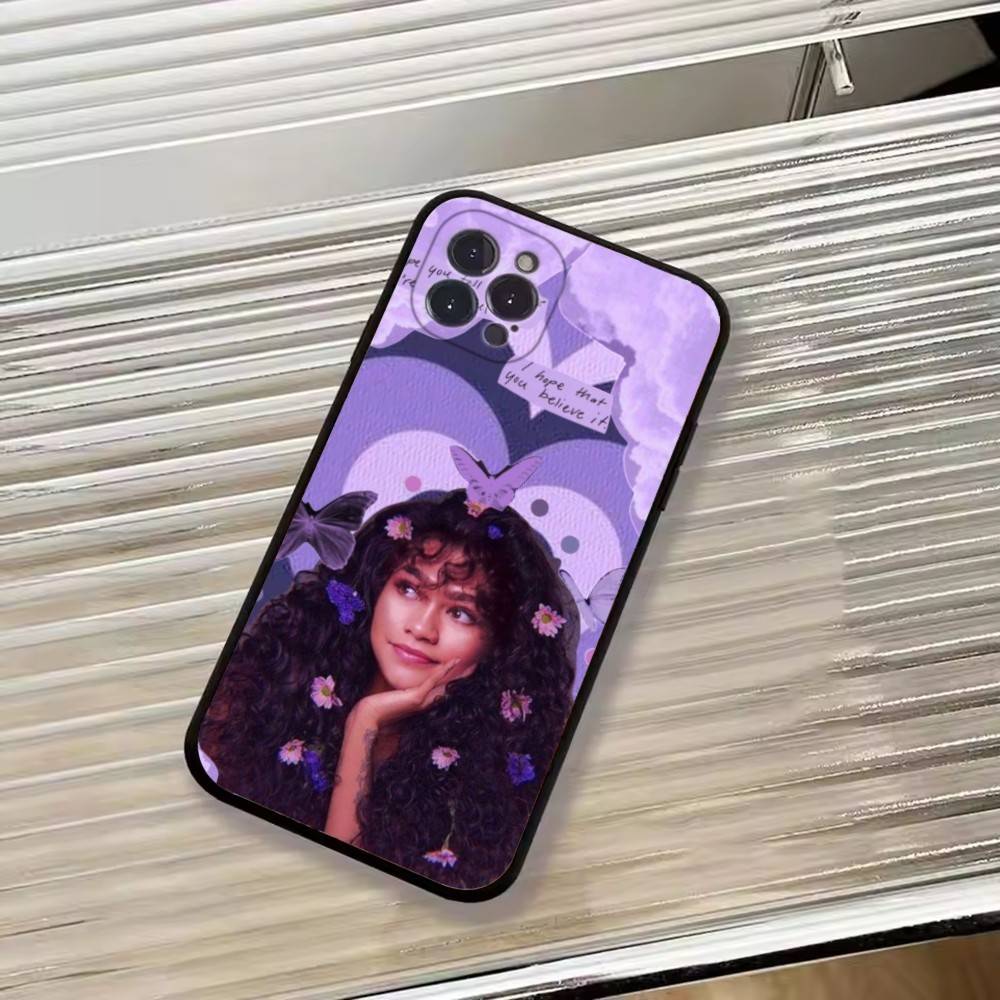 Z-Zendaya Hot Actress Phone Case For iPhone 17, 16,15,14,13,12,11 Plus,Pro Max, Others Soft Black Cover