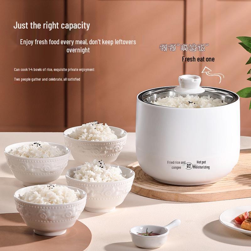 Compact Multifunctional Electric Rice Cooker Steamer – Non-stick, Low Power, Ideal for Dorms and Small Spaces