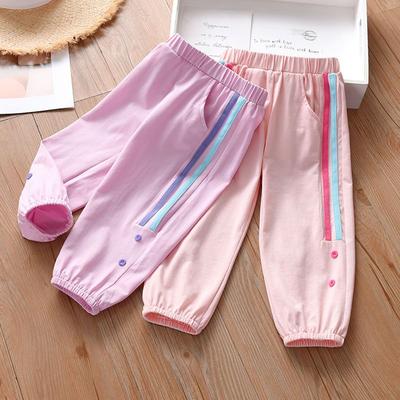 Girls' Cotton Casual Pants Girls' Loose Thin Casual Baby, Children's Summer 9-minute Summer Pants Mosquito Proof Pants