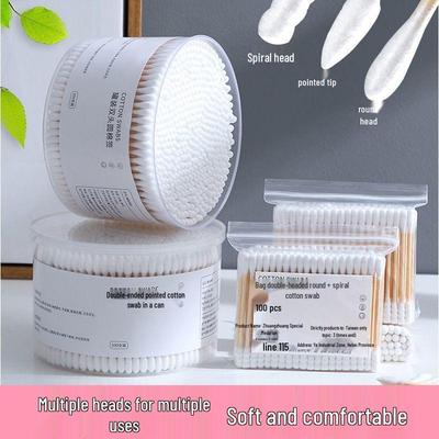 500-Piece Double-Headed Cotton Swabs for Ear and Makeup Cleaning