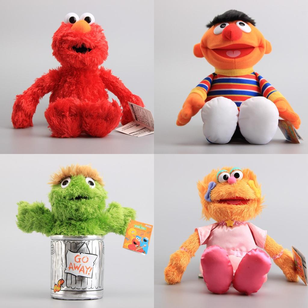 Pelúcia Rua Sésamo Elmo Zoe Ernie Oscar Cookie Grover Pássaro Nwt Brinquedos Conjunto Educacional e Envolvente