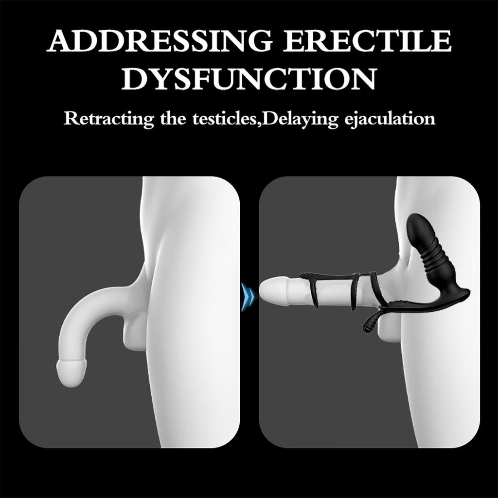 Vibrator Dildo Anal Plug Man Cock Ring Thrusting Butt Plug Prostate Stimulator Massager Men Penis Ring Vibrating Porn Sexy Toy For Adult Men