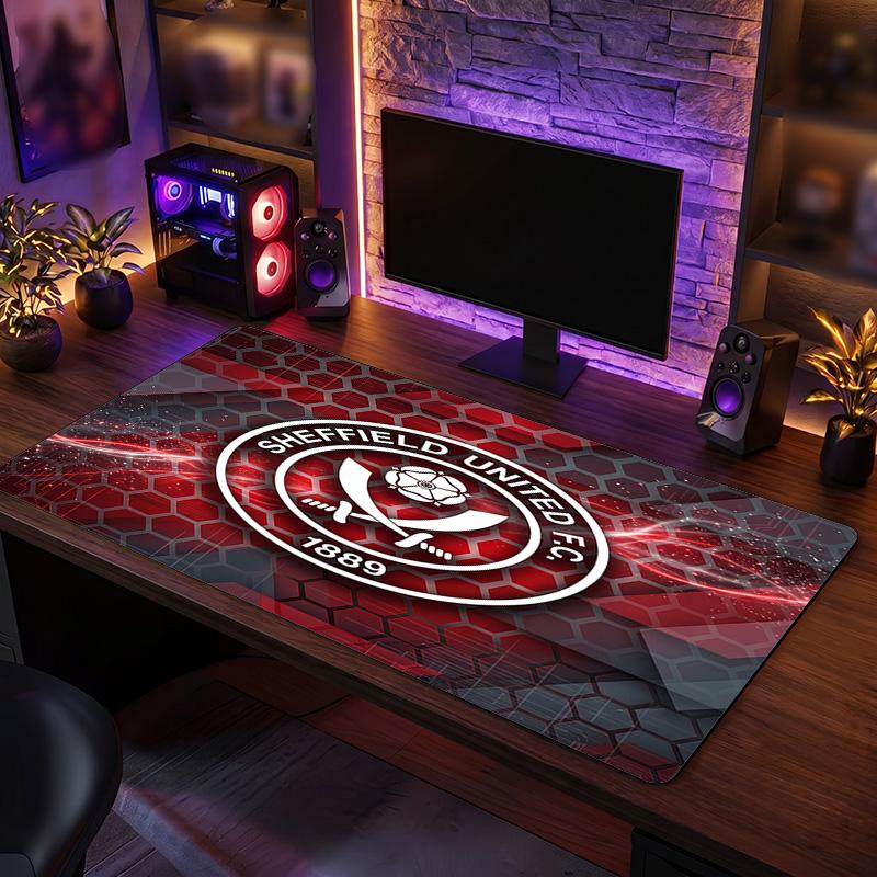 Sheffield United Football Print Large Mouse Pad, Anti-Slip Extended Gaming Desk Mat for Office Home